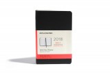 Moleskine2018年12个月黑色软面日记本口袋型